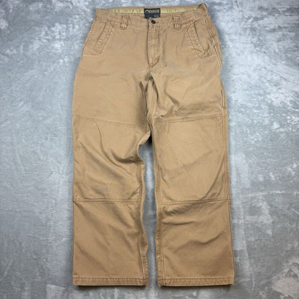 Mountain Khakis Alpine Utility Double Knee Work Pants Brown 34x30 Canvas